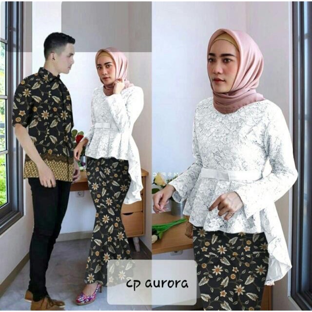 Ready 2 wrna ZR Cp aurora / Couple kebaya kekinian / Couple batik modern