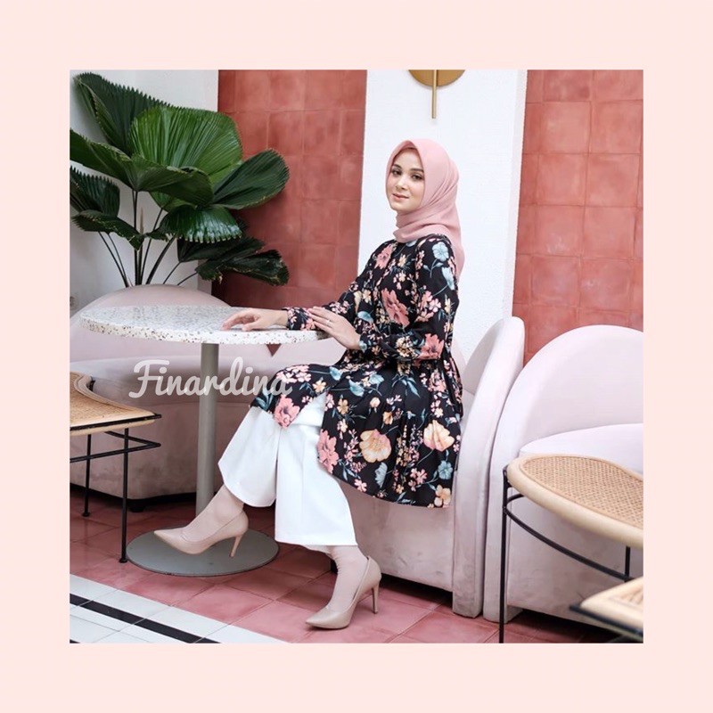 Florina Tunik // Tunik Motif Bunga Bahan Rayon Adem Busui Friendly