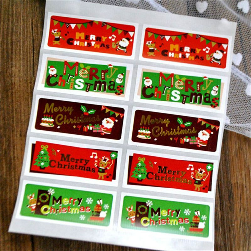 

EG.Mall Sticker Label natal Segel Motif Snowman / Rusa Natal Bahan Kertas Kraft Untuk Dekorasi Scrapbook Diy Christmas