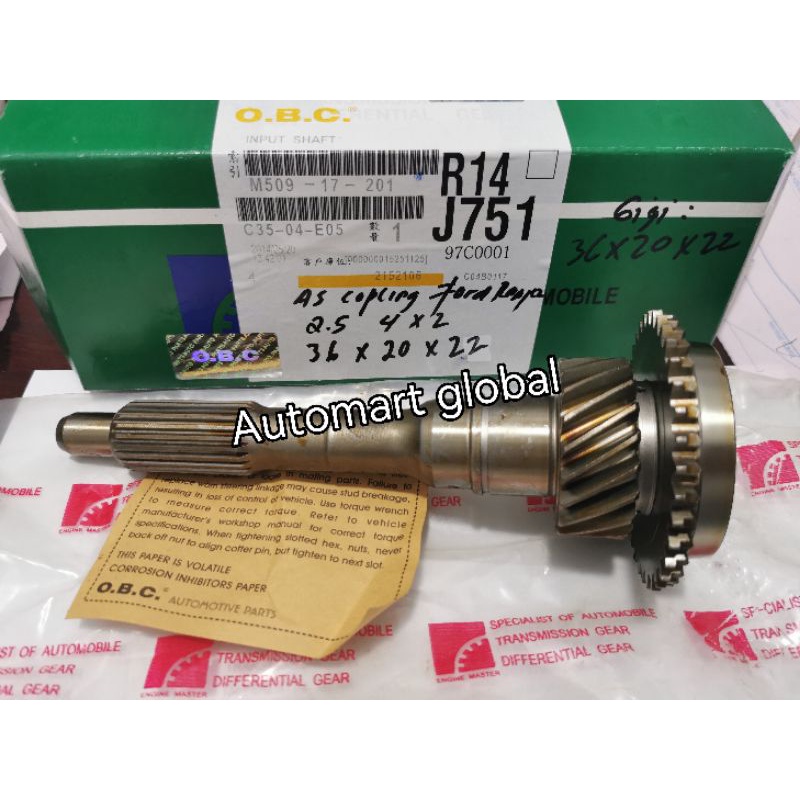 input shaft as kopling ford ranger 2500cc tdi