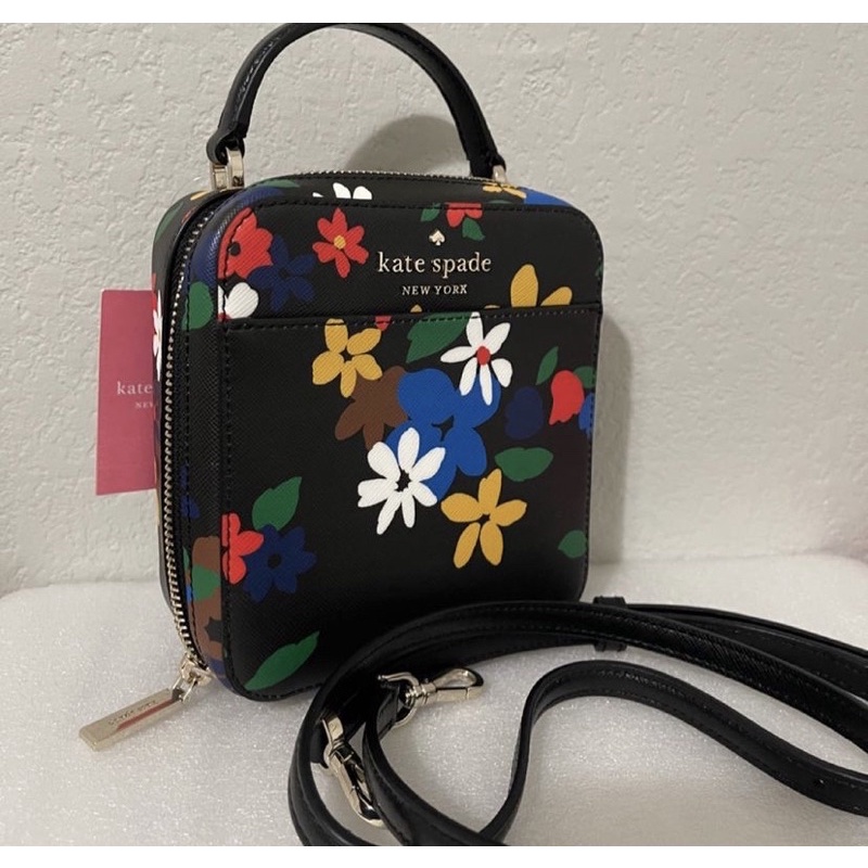Tas KS Daisy Sailing Floral Vanity Crossbosy Black Multi New
