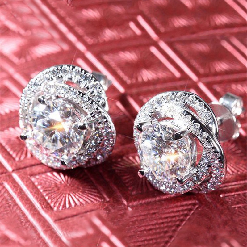 Anting Stud Cubic Zirconia Serbaguna Untuk Aksesoris Pesta Pernikahan Wanita