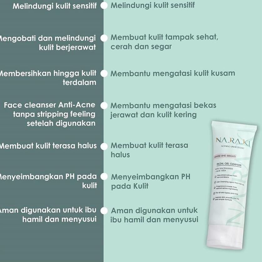 ✯ NARAKI Bye Acne // Gentle and Bright Facial Gel Cleanser (100ml) ☻