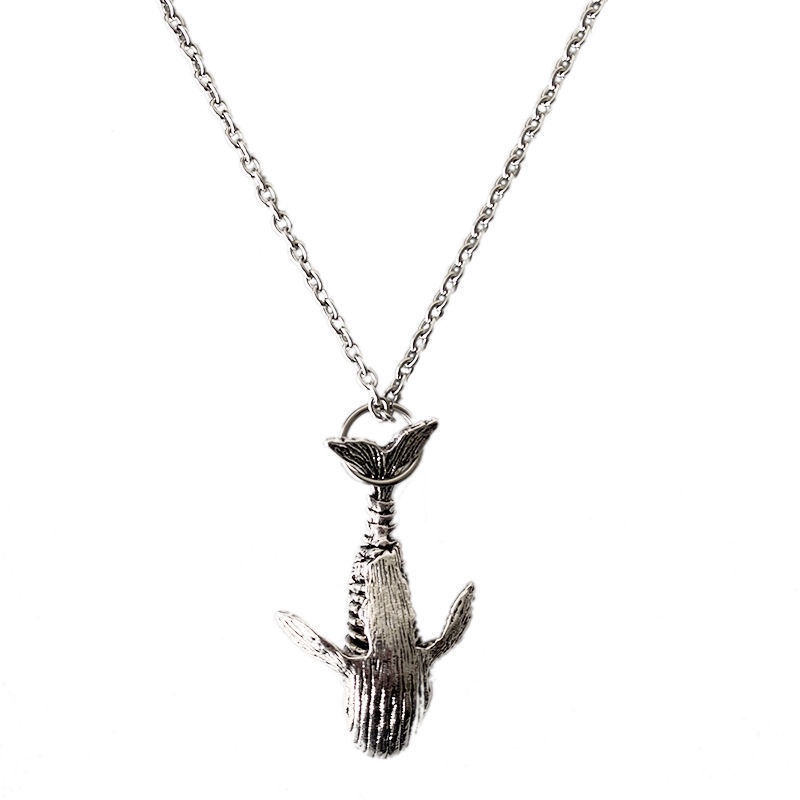 Baja Titanium whale skeleton kalung pria merek fashion street hip-hop hip hop sweater chain serbagun