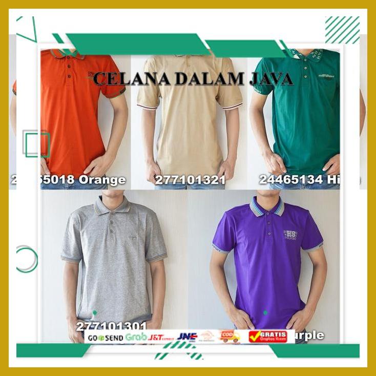 HUGO SPORT KAOS KERAH LENGAN PENDEK - 1 PCS - PURPLE/GREY/ORANGE/GREEN KUALITAS TINGGI 