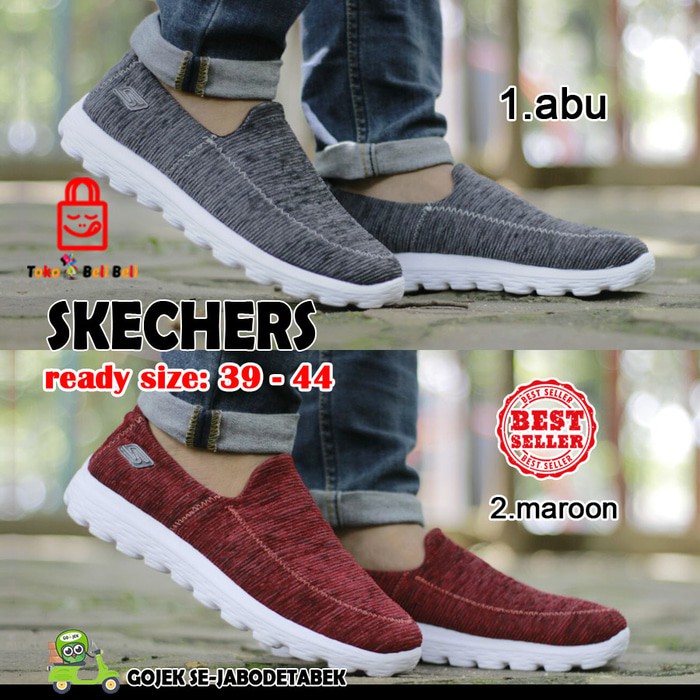 sepatu skechers pria. sepatu slip on. skechers shoes