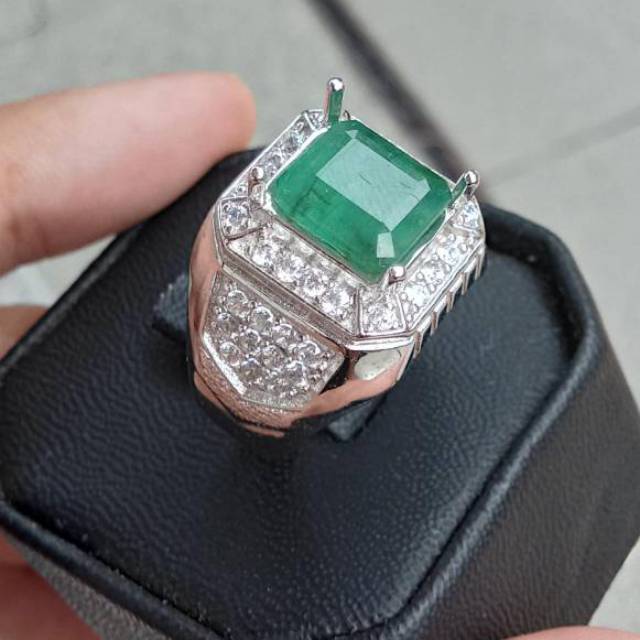 Zamrud asli emerald beryl plus ring dan memo