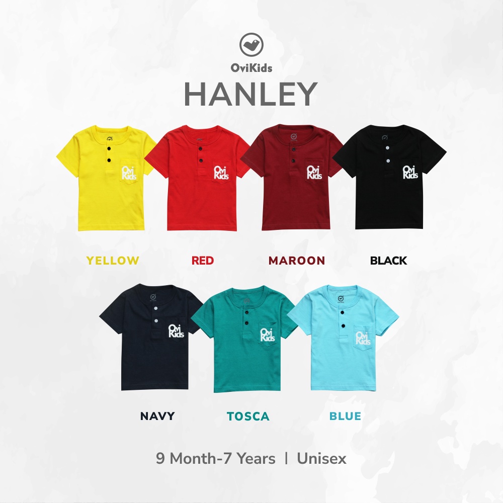 SIMPLAY HENLEY  Kaos Anak Kancing-Baju Anak Laki-Laki-Hanley Henley Unisex (9 Bulan-7 Tahun)  OVIKIDS