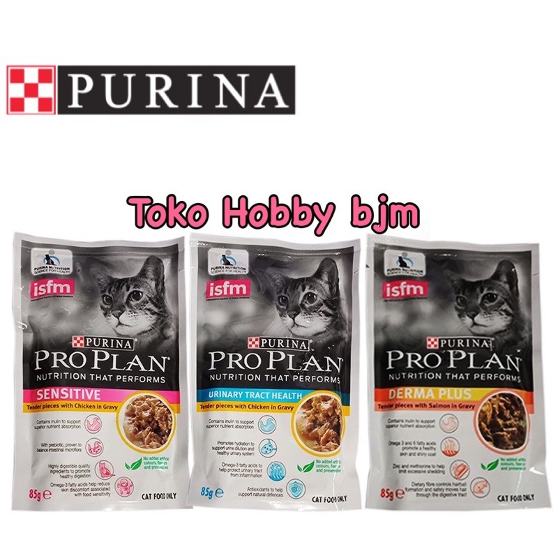 Pro plan pouch makanan basah kucing derma plus sensitive urinary proplan wetfood cat adult purina 85