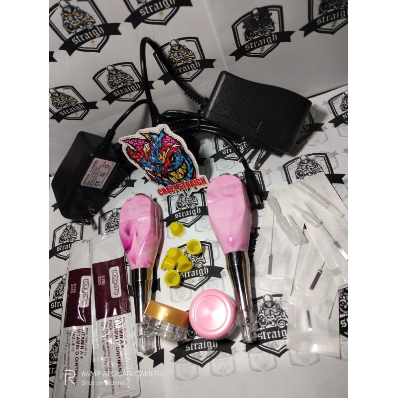 fulset mesin alat OMBRE Sulam alis bibir tingal pakai ORIGINAL tato sudah beserta jarum dan anestesi