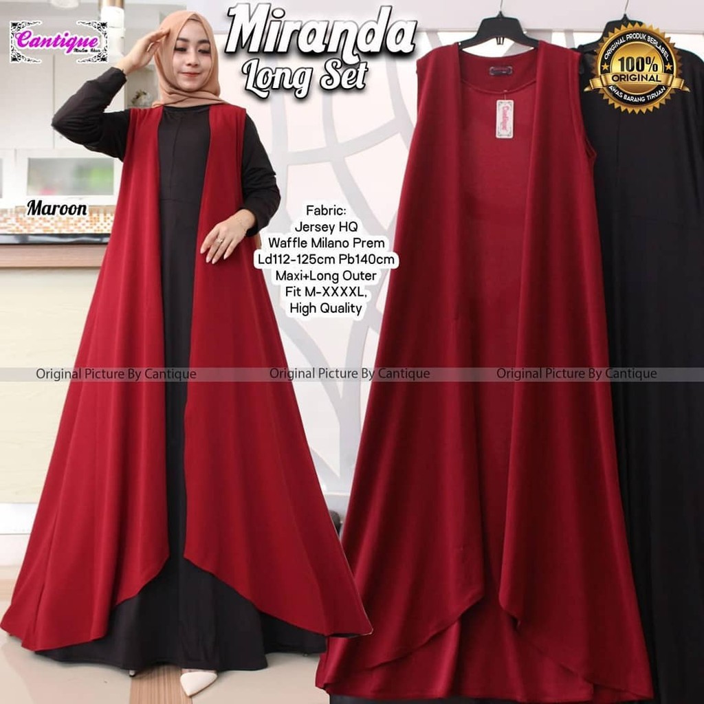 MIRANDA LONG SET CARDIGAN /GAMIS SETELAN ROMPI/ GAMIS SET ROMPI/BAJU MUSLIM /BAJU SYARI/GAMIS MUSLIM