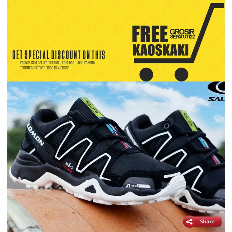 Sepatu pria salomon hitam sol putih update 2018