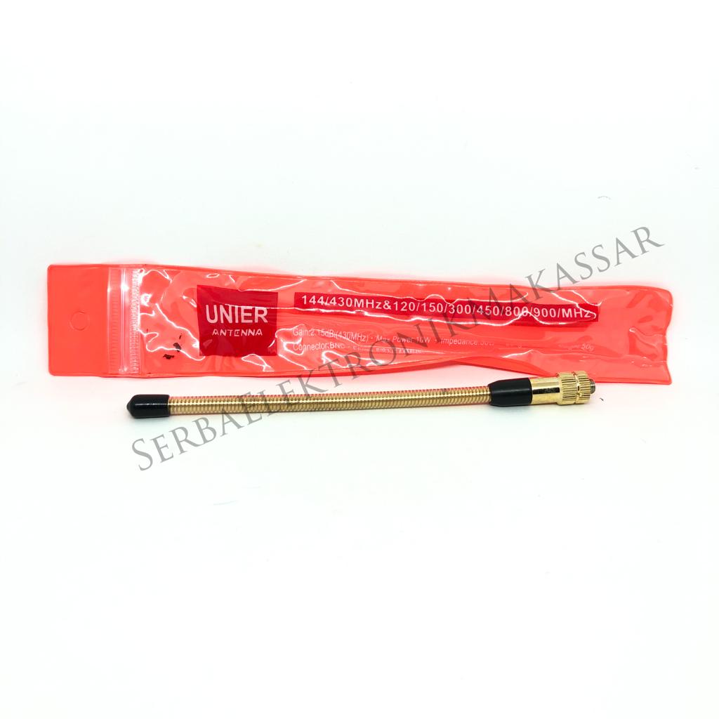 Antenna HT Unier Spiral Gold BNC SMA Female Motorolla Antena Handy Talkie