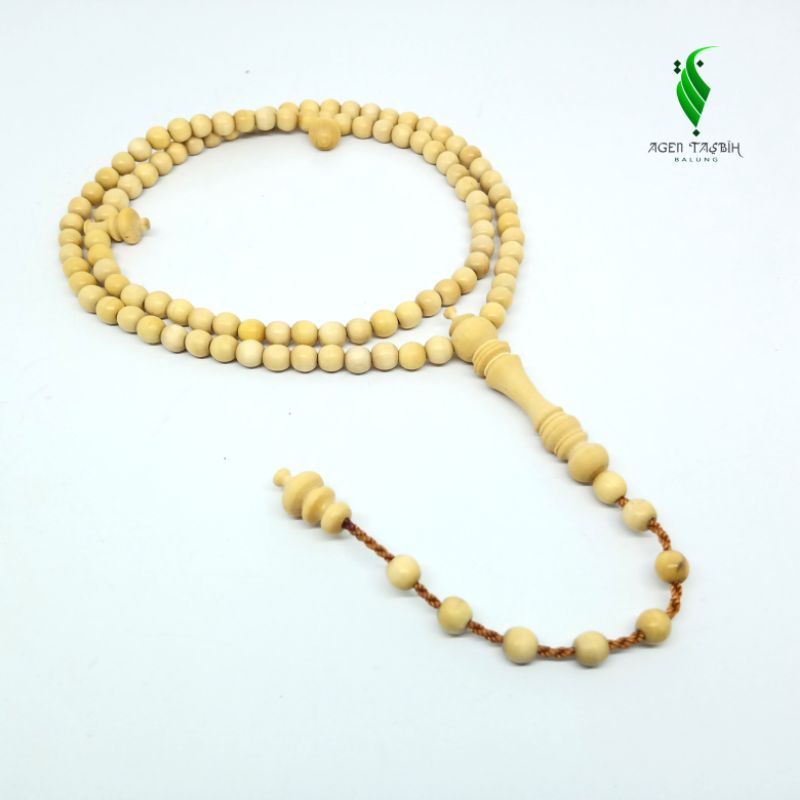 Tasbih Kayu Kemuning Gading Size 6mm Tasbih Muslim 99 Butir Kayu Langka Bertuah Nusantara Asli!!