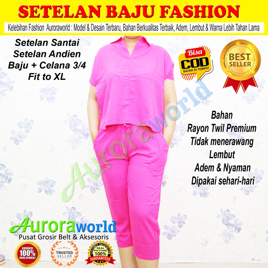 AURORAWORLD SET  Setelan Baju &amp; Celana Santai Fashion model terbaru bisa COD