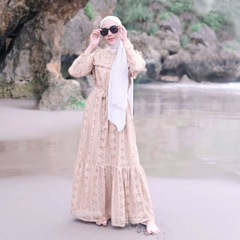 Dress Wanita VintageBrocade Sheryl / Shabby Dress Broklat Tile