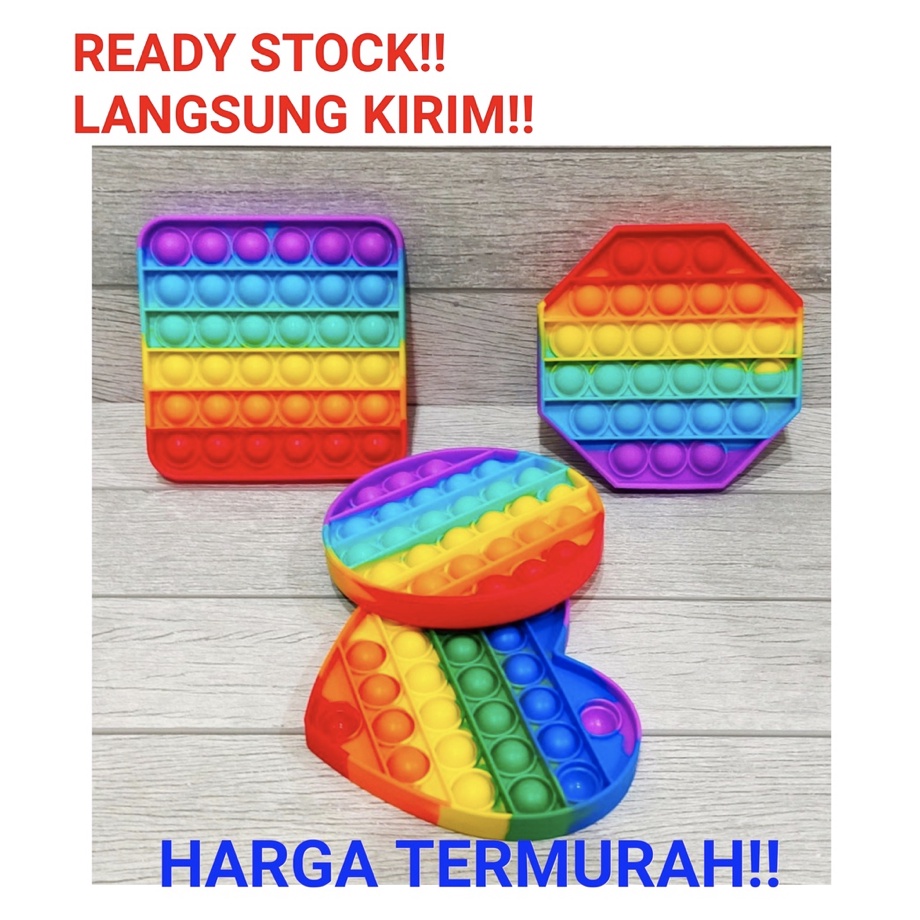 POP IT FINGER TOY MAINAN ANAK TERMURAH RAINBOW ANTI STRESS