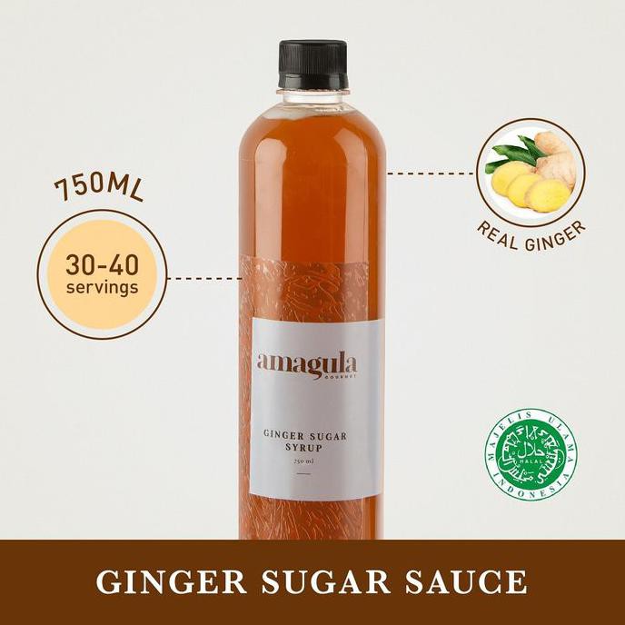 

750ML AMAGULA GINGER SUGAR SYRUP / 100% HALAL / SYRUP & SAUCE / HORECA - 750ML LABEL