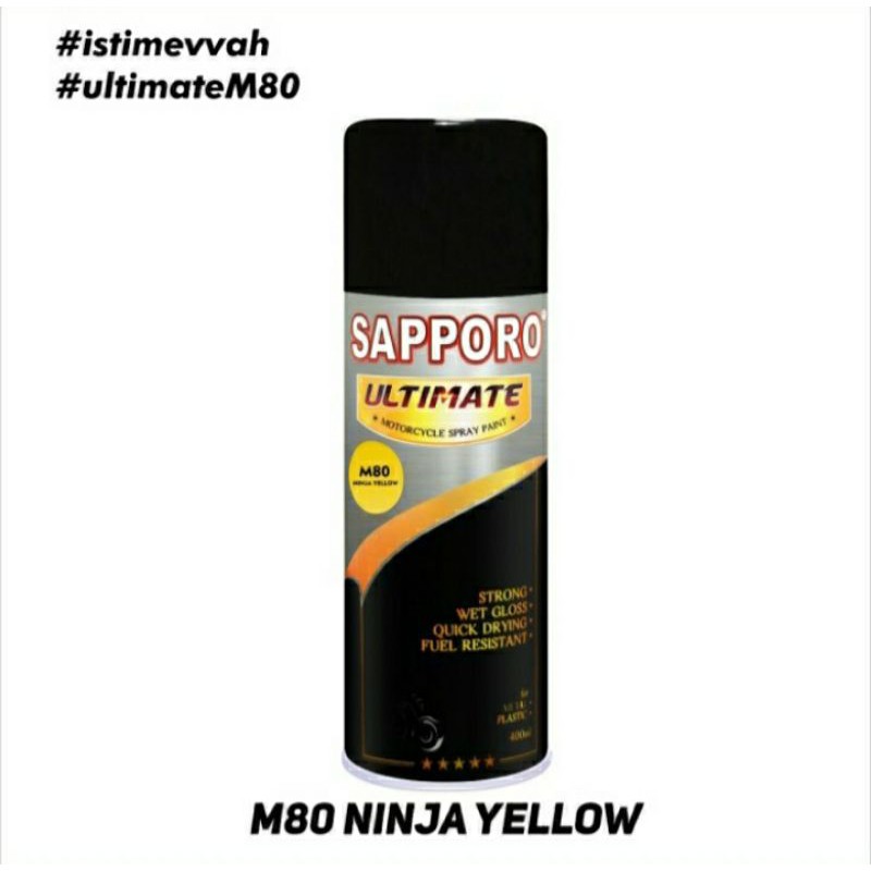 Cat Semprot Sapporo Ultimate M80 Ninja Yellow / Pilok / Pylox kuning Ninja 400ml