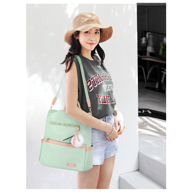 TAS RANSEL BACKPACK WANITA FASHION KOREA IMPORT 8001 - POLYESTER ANTI AIR SEKOLAH KULIAH KERJA TERBARU JAKARTA