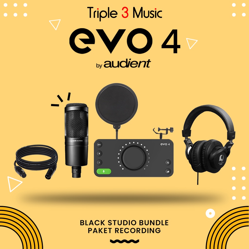 AUDIENT EVO 4 Black Studio Pack Paket Recording