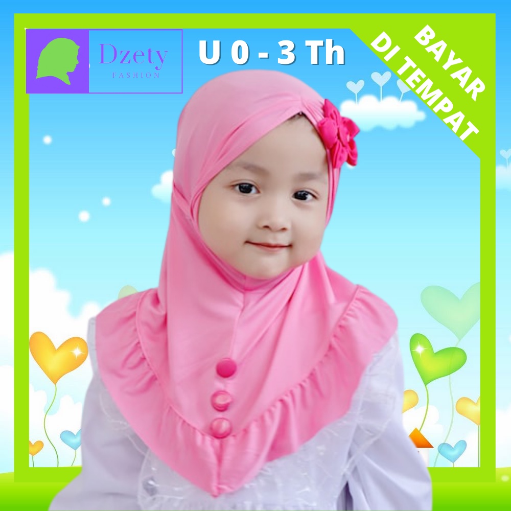 HOT PROMO Kerudung Anak Abel | Jilbab Anak Warna | Kerudung Anak Motif Lucu - 1-2 tahun, Salmon 810