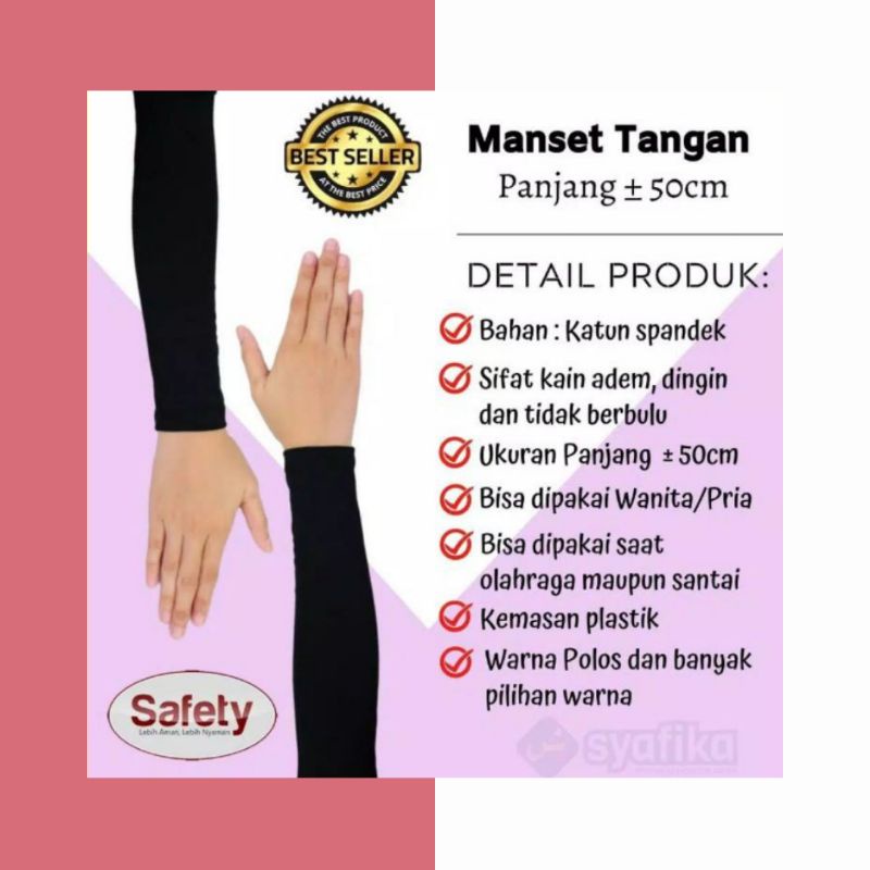 MANSET TANGAN PANJANG 50 CM WANITA / DEKER TANGAN PRIA BAHAN KAOS ADEM DAN NYAMAN