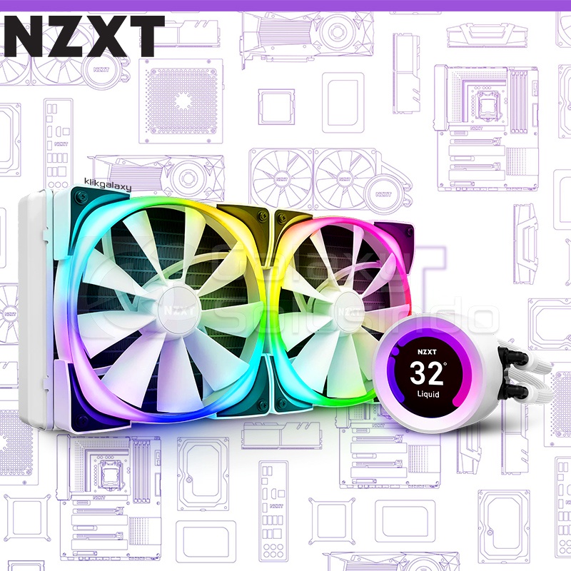 NZXT Kraken Z63 RGB Matte White 280mm AIO Liquid Cooler with LCD Display