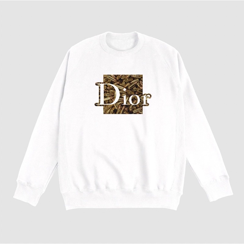 Sweater Kualitas Distro Sablon DTF SWEATER CREWNECK DIOR sablon printing DTF lengan panjan