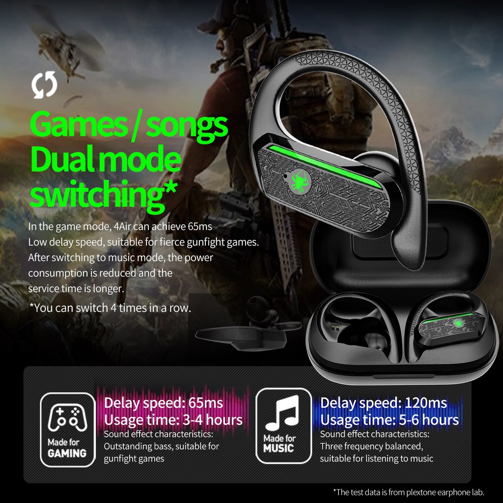 PLEXTONE 4Air TWS Earphone Dual Mode Music Gaming Headset Ear Hook Bud