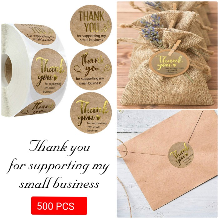 

Stiker roll THANK YOU FOR SUPPORTING MY SMALL BUSINESS 500PCS GOLD