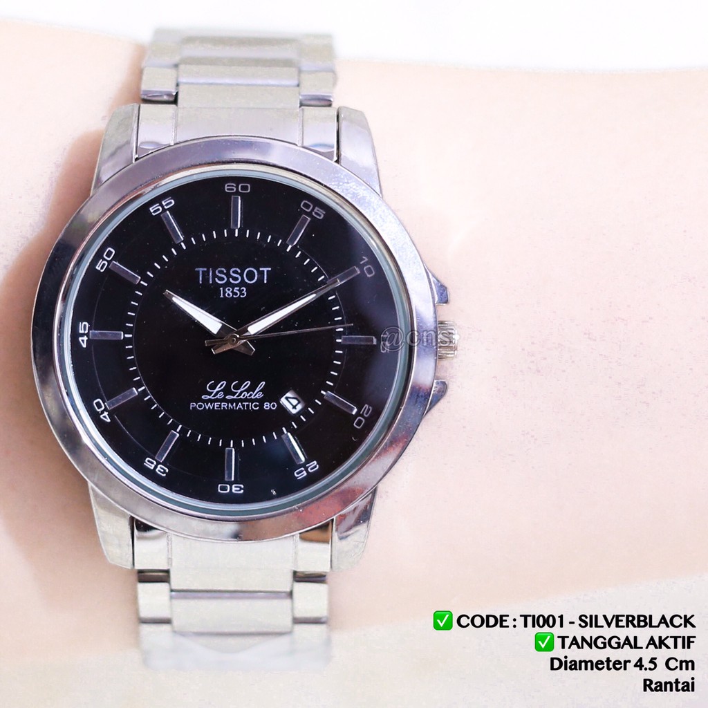 Jam tangan Couple rantai stainless tanggal aktif fashion cewek cowok pasangan TS001