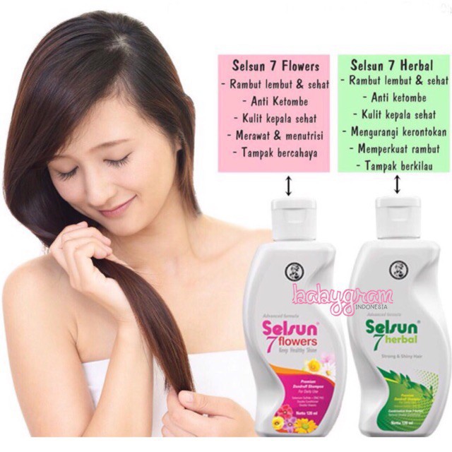 Shampoo Selsun 7 Herbal 120ml & Selsun 7 Flower 120ml / selsun shampoo / selsun herbal shampoo