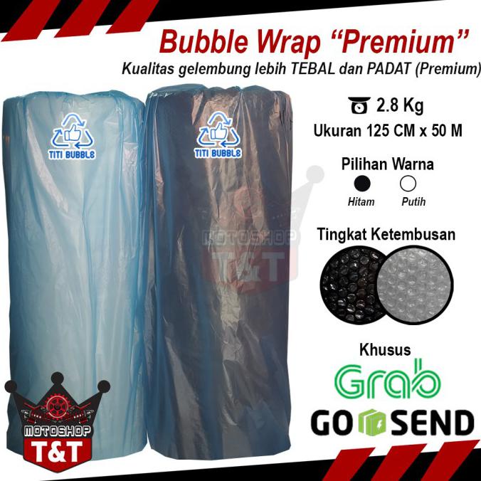 

BISA COD Bubble Wrap Roll Hitam uk 125 cm x 50 m KHUSUS GOJEK / GRAB - Hitam, 2,4kg ASLI