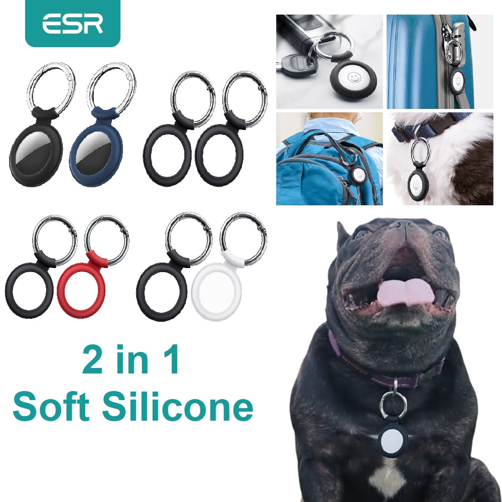 ESR Case AirTag 2021 2pcs Soft Silikon Keychain Tracker Cover Protektif Anti Lost Pet Tracking