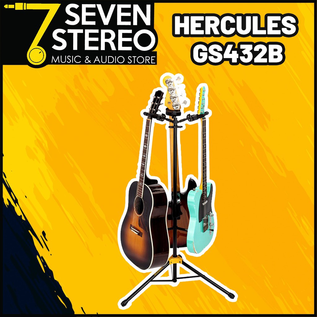 Hercules Stand GS432B Triple Guitar Stand Untuk Gitar / Bass