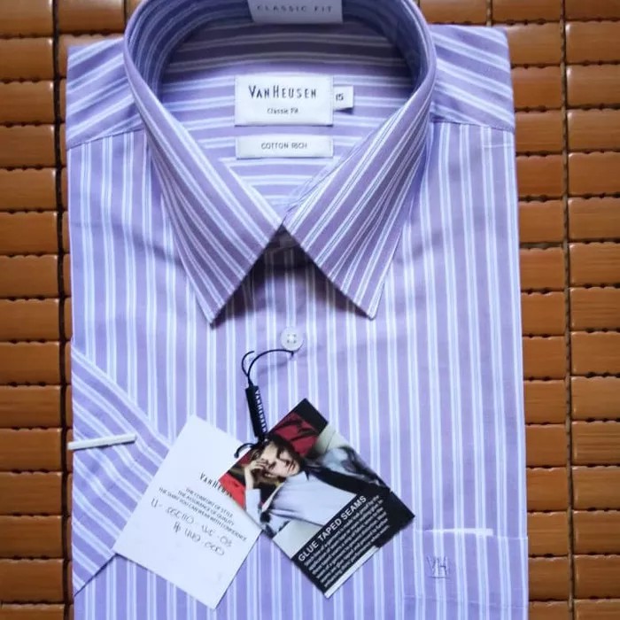 Kemeja Kerja Pria Tangan Pendek Van Heusen Original 01