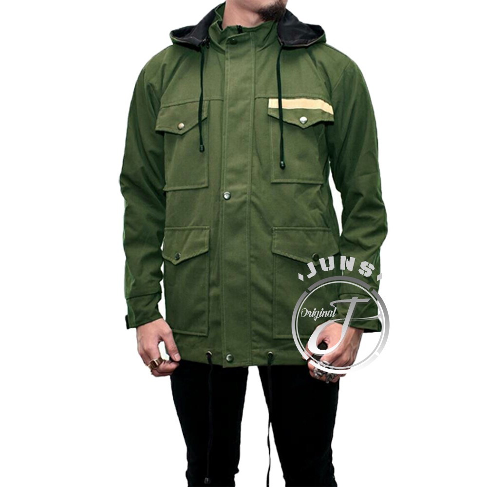 GRATIS ONGKIR ! Jaket Parka Pria Motif List Premium - Jaket Gunung - Jaket Motor - Termurah