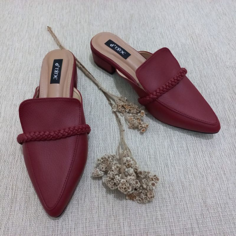 d'nine ST 13 Sepatu Wanit Sepatu hak mules kepang 3cm
