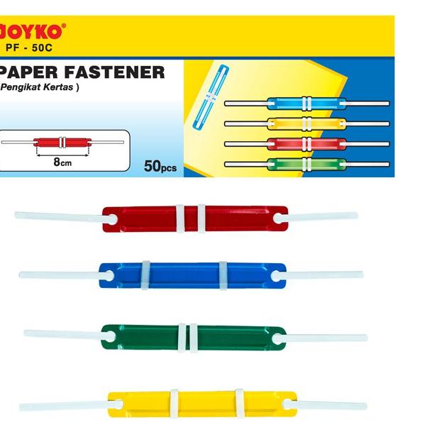 

Promo Hari Ini" Paper Fastener Pengikat Kertas Joyko PF-50C Color 1 Box 50 Pcs