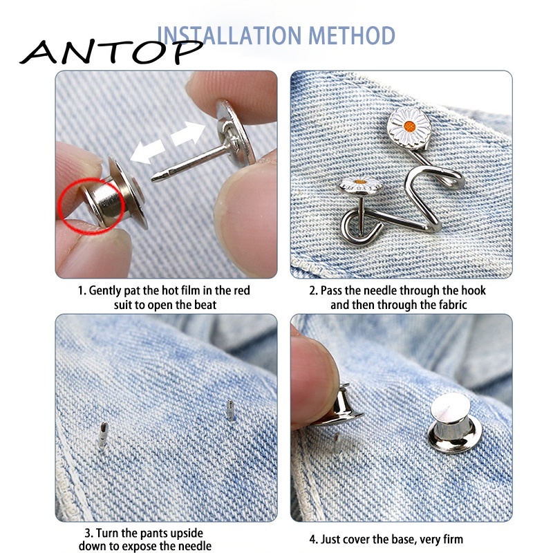 Metal jeans Buttons Reducing jeans / Adjustable jeans Button Design Hook Reducing jeans Waist Circle ANTOP