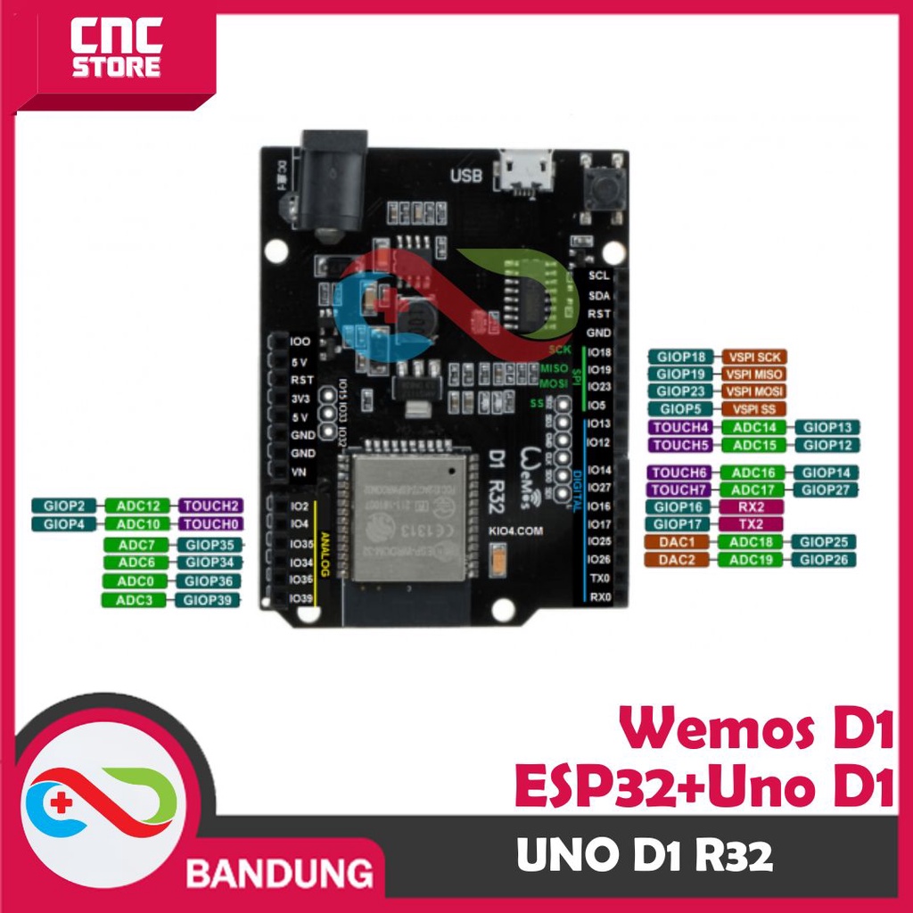 WEMOS ESP32 ARDUINO UNO D1 R32 WIFI ESP32 4MB