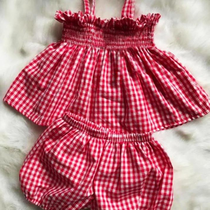 BEFAST - ZTL OOTD Setelan NAMI / setelan anak perempuan afina / Pakaian Anak-Anak Perempuan / Set Atasan Tanpa Lengan+Celana Pendek / Setelan Motif Kotak-Kotak / Fashion Santai Anak-Anak / Terbaru 2022 / Setelan Casual Anak