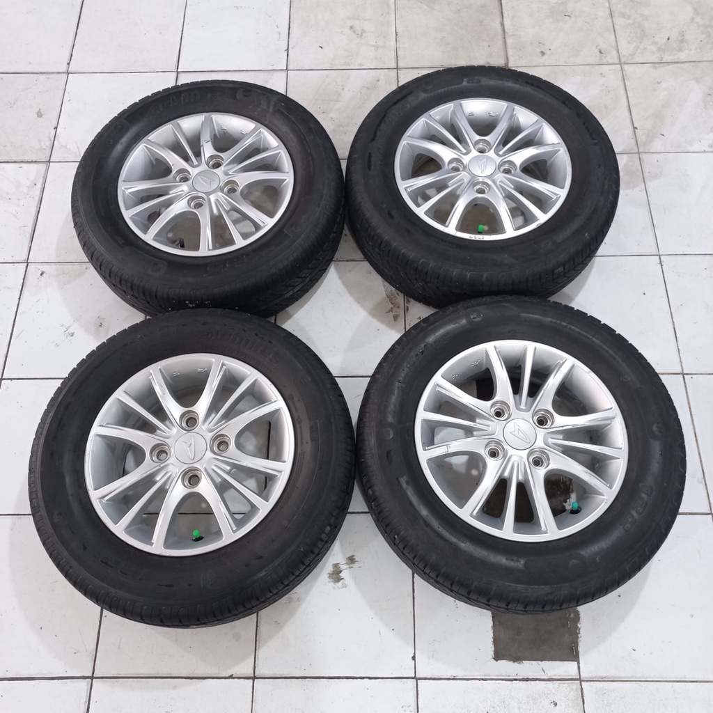 Velg Mobil Bekas Original Pelek STD XENIA Ring 14 Lubang 4X114,3 ET45 SILVER + Ban ACHILES 185 70 R14 Untuk Mobil Kijang Pick Up Livina Xenia Avanza