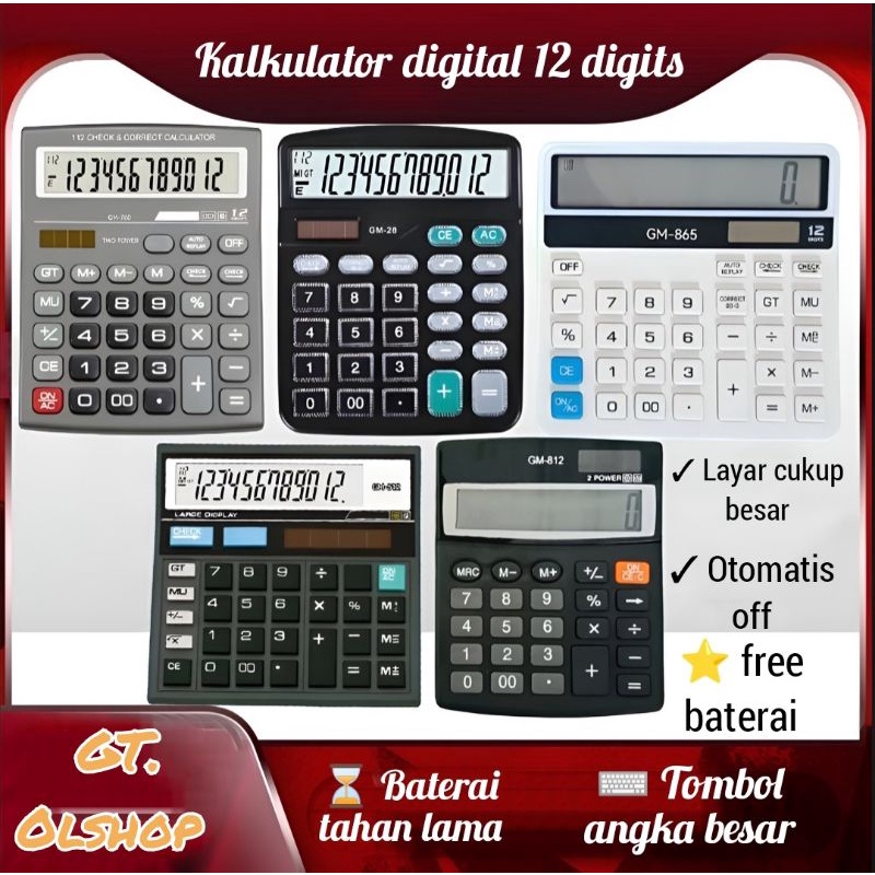 

Kalkulator Meja Dagang 12 Digital Check Correct⭐ GT. Olshop⭐