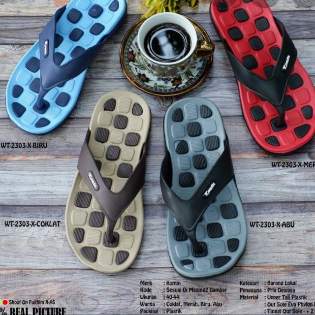 Sandal jepit Komin Catur pria dewasa | Sandal japit Komin kotak kotak 2303