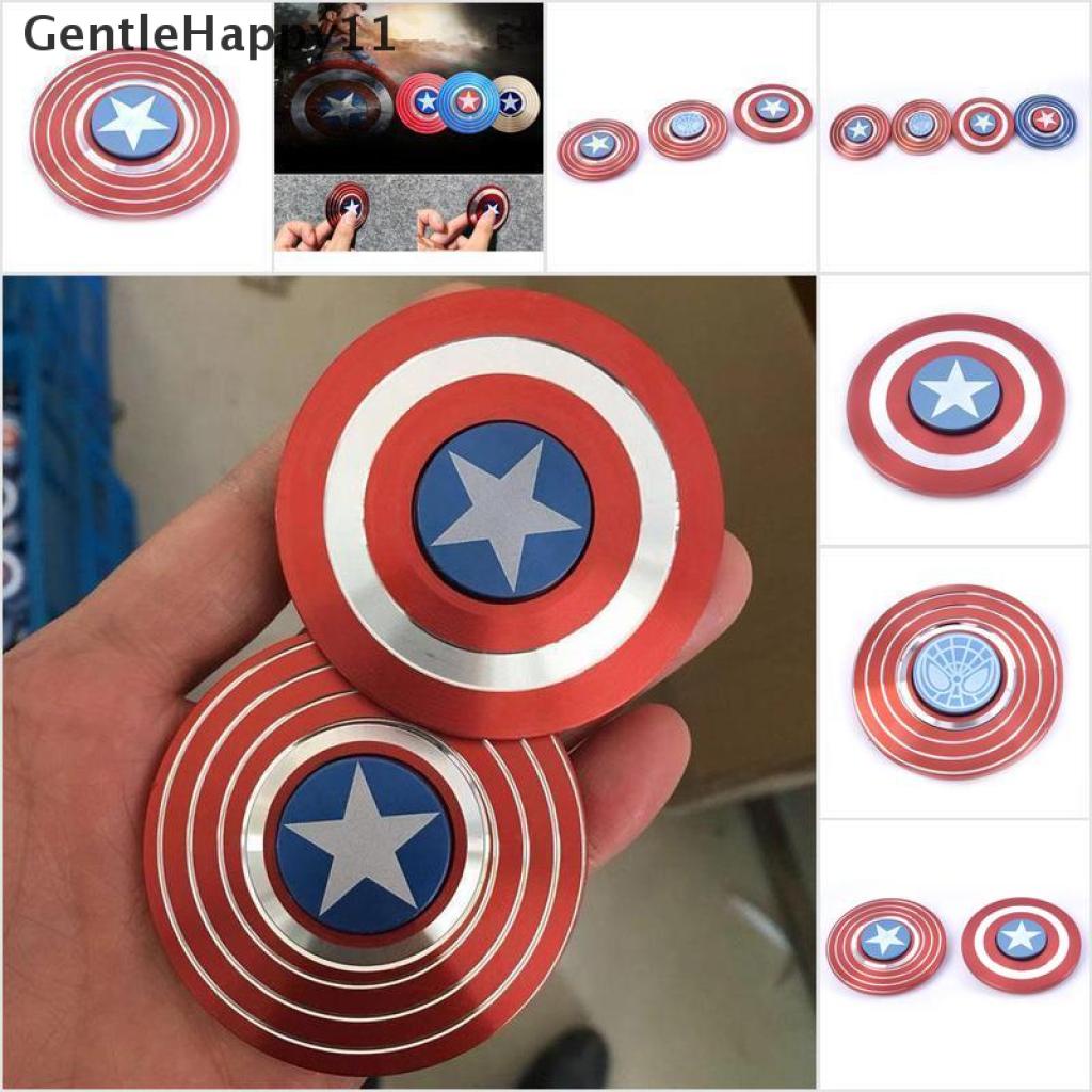 Gentlehappy American Captain Fingertip Gyro Shield Alloy Gyro Spinner Mainan Dekompresi