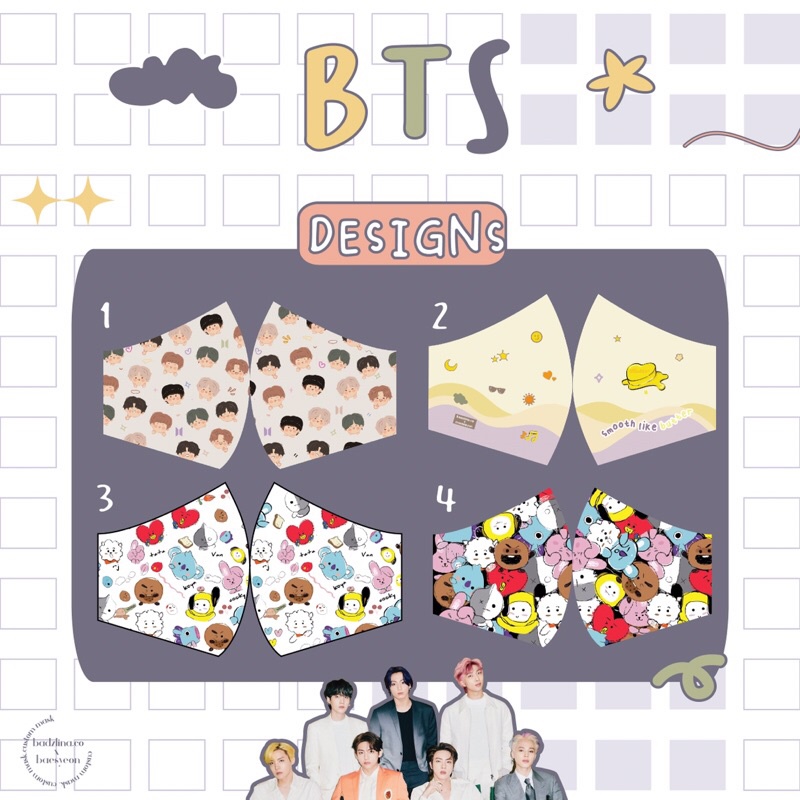 READY STOK MASKER PRINTING KPOP BTS REDVELVET DAY6 IZONE BLACKPINK AESPA BT21