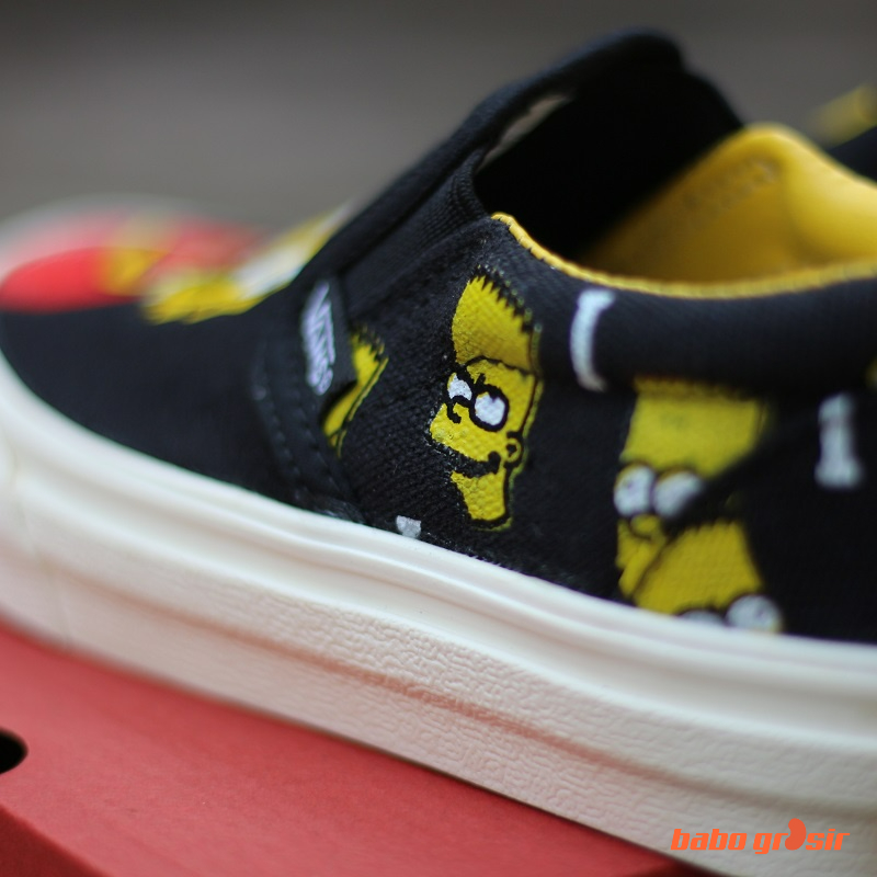 PROMO BEST QUALITY Sepatu Anak Vans Slip On KIDS Bart Lisa White, Tapak Gum Outsole Anti Slip, Import Premium