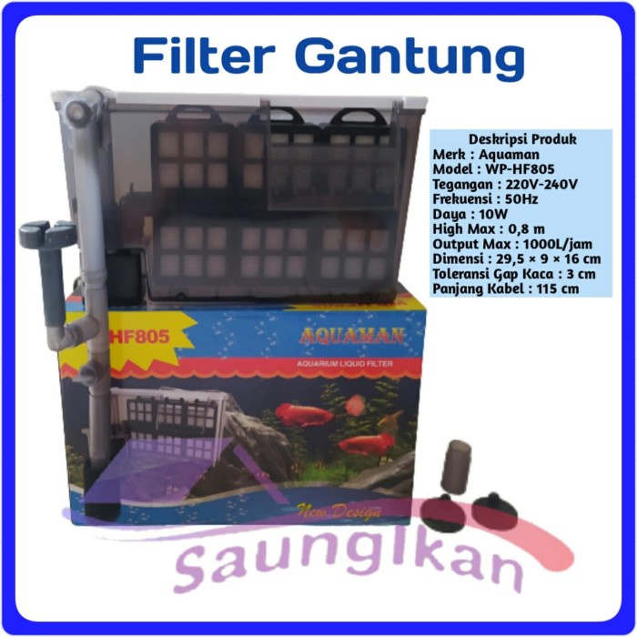 Slim Hanging Filter Gantung Aquarium Aquascape AQUAMAN WP HF 805